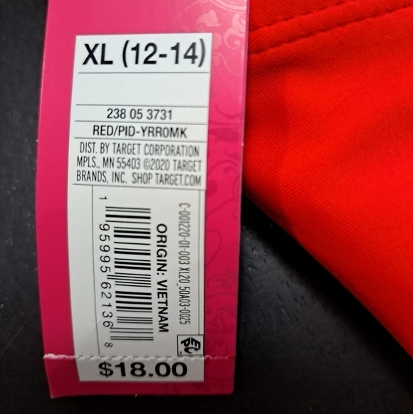 NWT Xhilaration Red Bikini Swim Suit Top  Size XL(12-14) - Picture 5 of 5